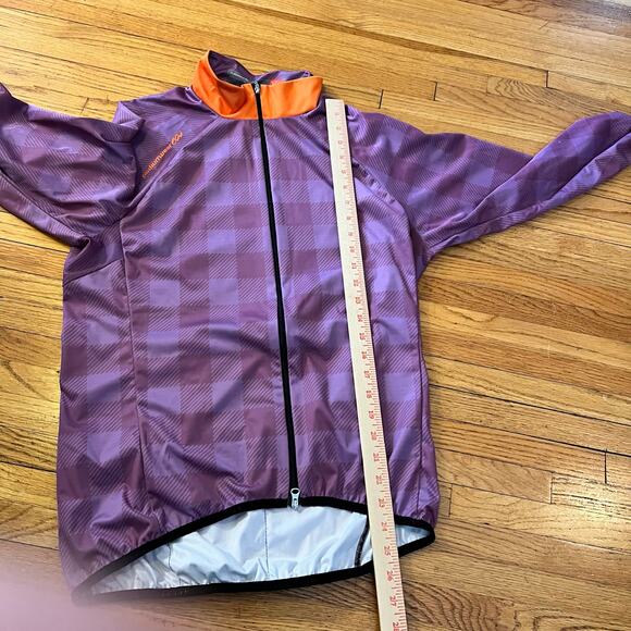 Podium Wear Jacket Womens XL Purple Plaid Zip Up Jersey Pocket Cycle Shirt - Picture 9 of 9